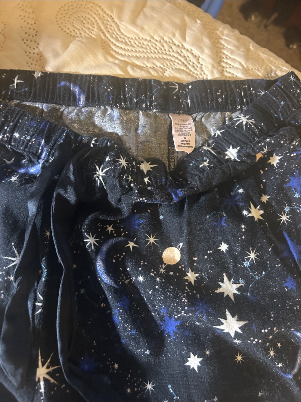 V S Starry Night Elastic Waist Pajama Pants Medium